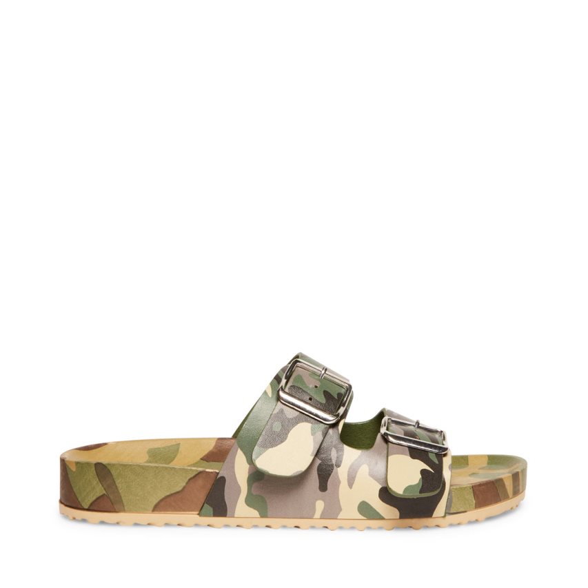 Camo Steve Madden Teddy-t Camouflage Women's Slides | PH 4910UET